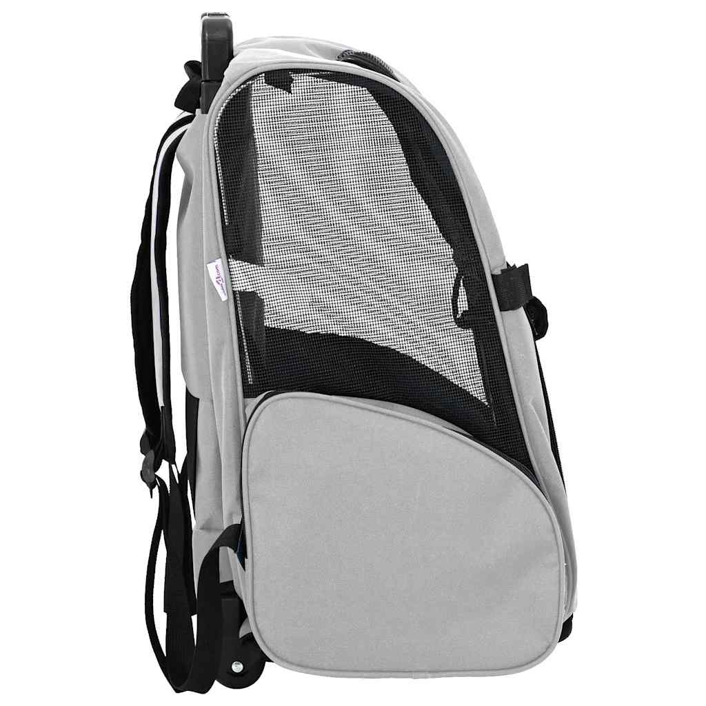 Carrinho para animais de estimação 3 em 1 Design Cinza 48x32x(57-106) cm Tecido Oxford