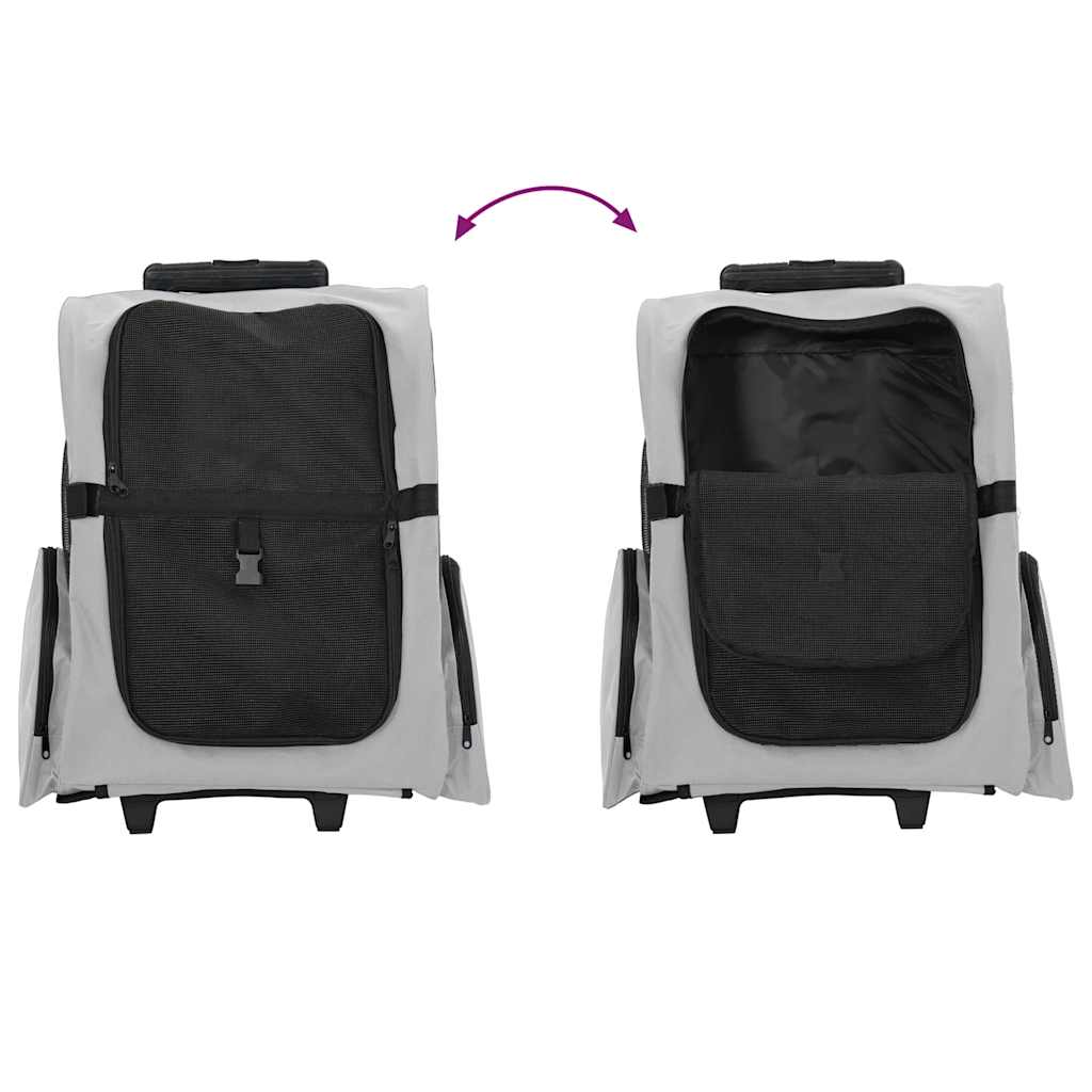 Carrinho para animais de estimação 3 em 1 Design Cinza 48x32x(57-106) cm Tecido Oxford