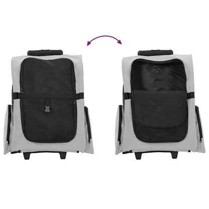 Carrinho para animais de estimação 3 em 1 Design Cinza 48x32x(57-106) cm Tecido Oxford