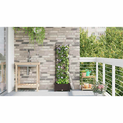 Jardineira com Treliça Castanho 40 x 40 x 125.5 cm PP