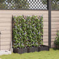 Jardineira com Treliça 3 pcs Castanho 120 x 40 x 125.5 cm PP