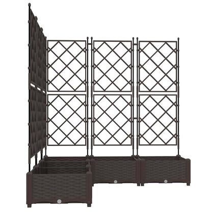 Jardineira com Treliça 5 pcs Castanho 120 x 120 x 125.5 cm PP