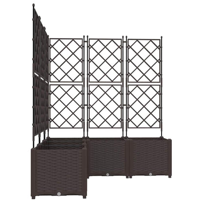 Jardineira com Treliça 5 pcs Castanho 120 x 120 x 143 cm PP