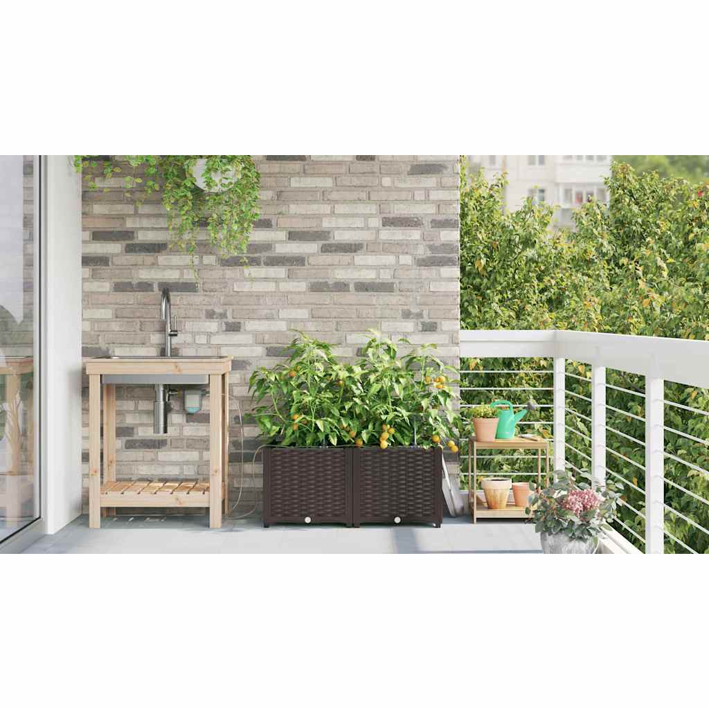 Vasos de Jardim Castanho 80 x 40 x 37.5 cm Aço