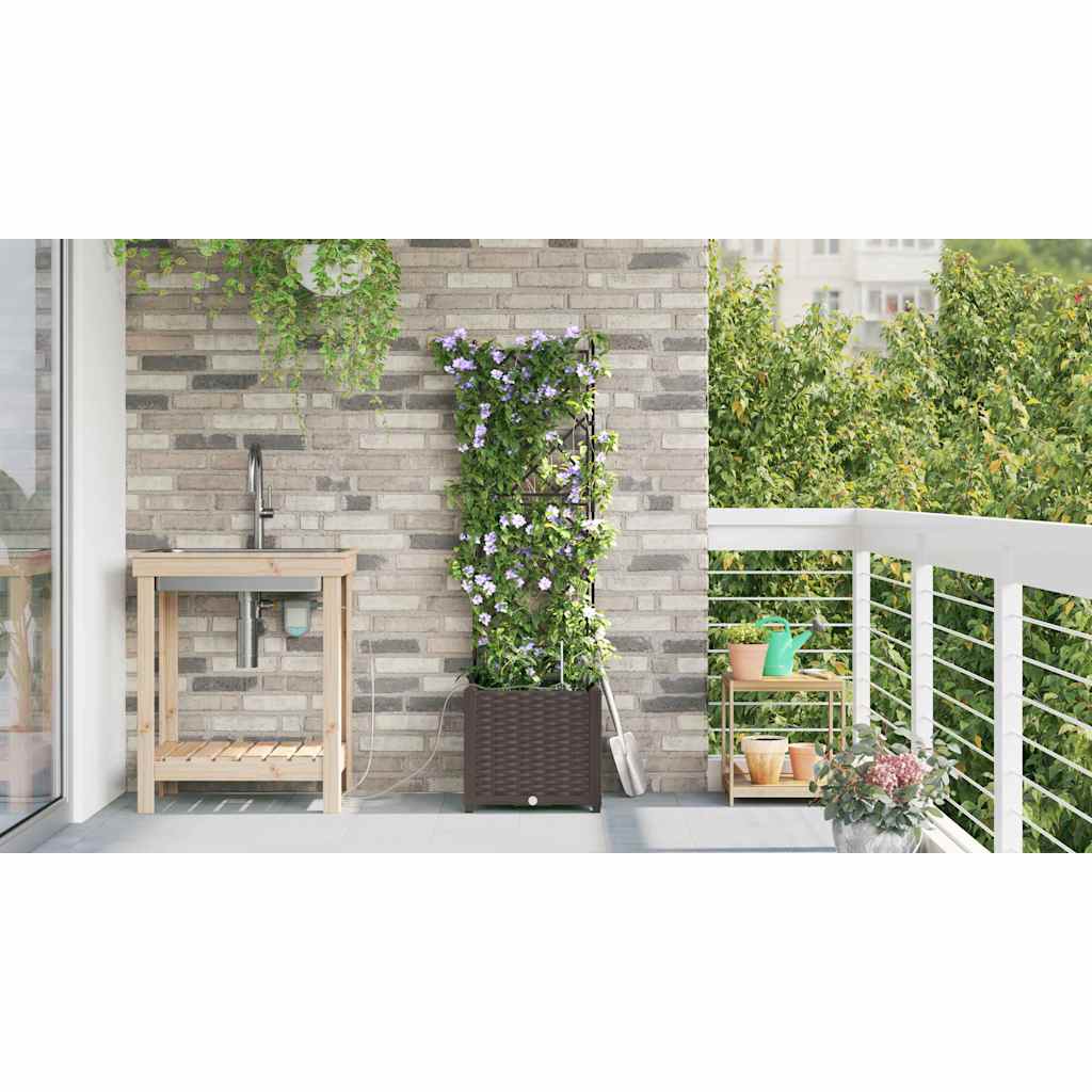 Vasos de Jardim Castanho 40 x 40 x 142 cm Aço