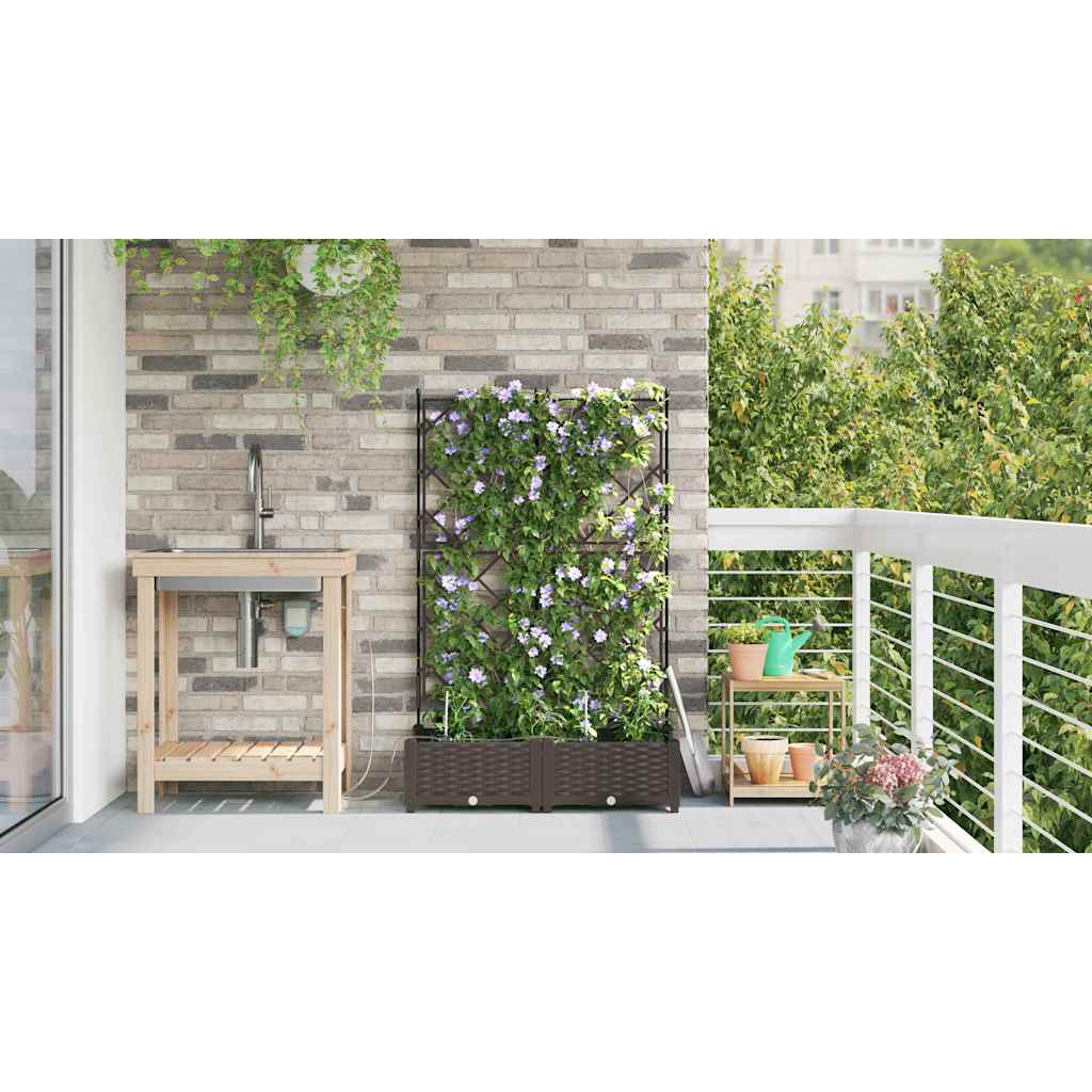Vasos de Jardim Castanho 80 x 40 x 126 cm Aço