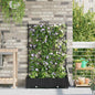 Jardineira com Treliça 2 pcs Preto 80 x 40 x 125.5 cm PP