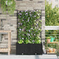 Jardineira com Treliça 2 pcs Preto 80 x 40 x 143 cm PP