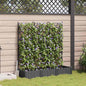 Jardineira com Treliça 3 pcs Preto 120 x 40 x 125.5 cm PP