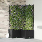 Jardineira com Treliça 3 pcs Preto 80 x 80 x 143 cm PP