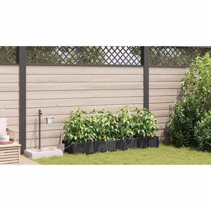Vasos de Jardim Preto 160 x 40 x 22 cm Aço