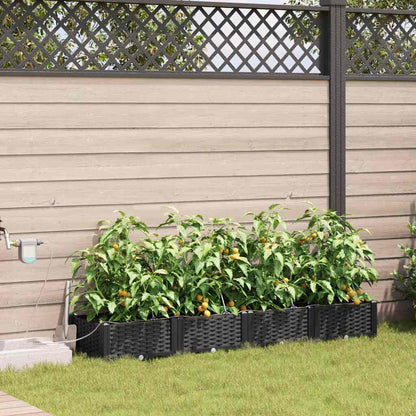 Vasos de Jardim Preto 160 x 40 x 22 cm Aço