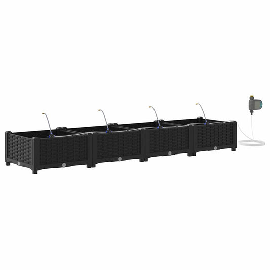 Vasos de Jardim Preto 160 x 40 x 22 cm Aço