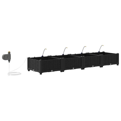 Vasos de Jardim Preto 160 x 40 x 22 cm Aço