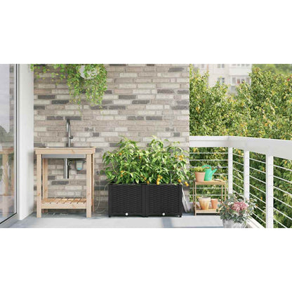 Vasos de Jardim Preto 80 x 40 x 37.5 cm Aço