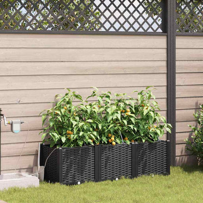 Vasos de Jardim Preto 120 x 40 x 37.5 cm Aço