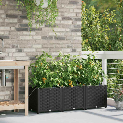 Vasos de Jardim Preto 120 x 40 x 37.5 cm Aço