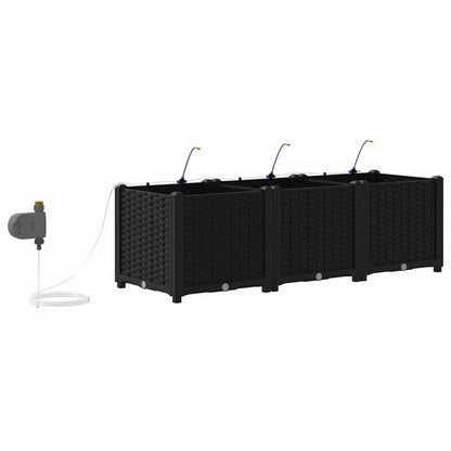 Vasos de Jardim Preto 120 x 40 x 37.5 cm Aço