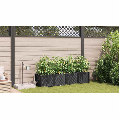 Vasos de Jardim Preto 160 x 40 x 37.5 cm Aço