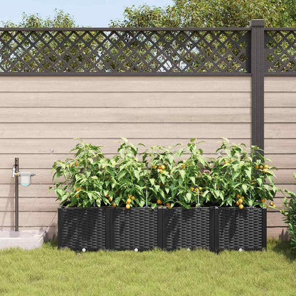 Vasos de Jardim Preto 160 x 40 x 37.5 cm Aço