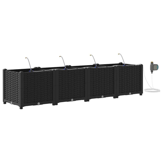 Vasos de Jardim Preto 160 x 40 x 37.5 cm Aço