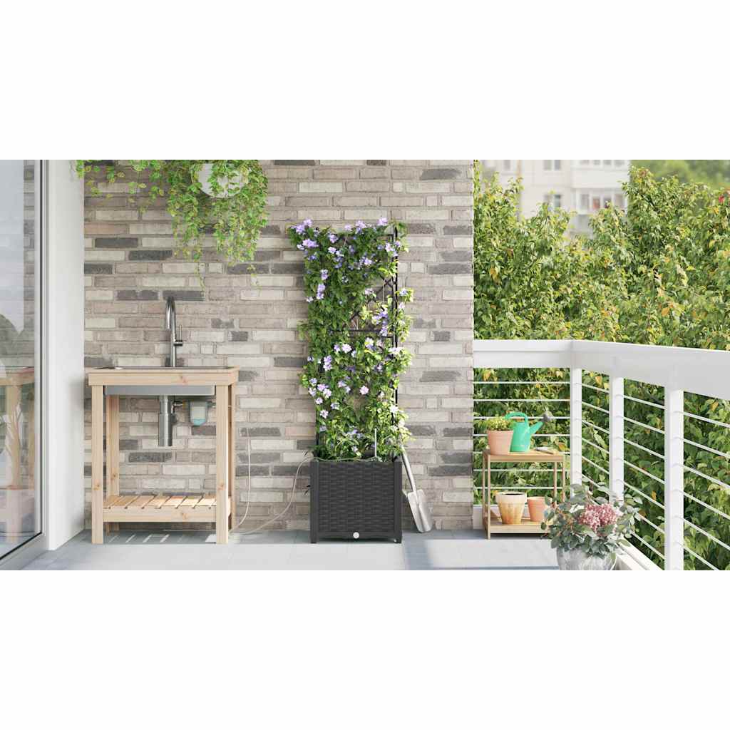 Vasos de Jardim Preto 40 x 40 x 142 cm Aço