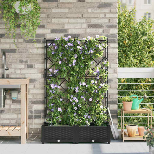 Vasos de Jardim Preto 80 x 40 x 126 cm Aço