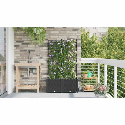 Vasos de Jardim Preto 80 x 40 x 142 cm Aço