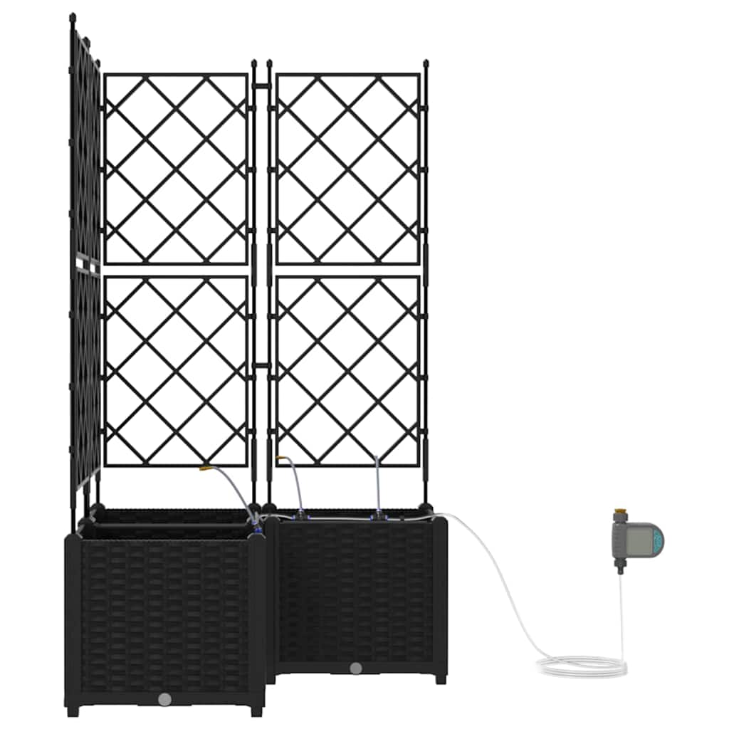 Vasos de Jardim Preto 80 x 80 x 142 cm Aço