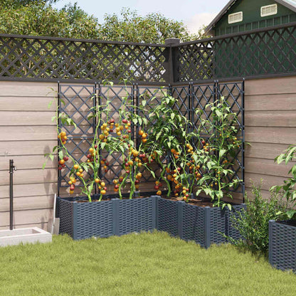 Jardineira com Treliça 5 pcs Cinzeto 120 x 120 x 143 cm PP