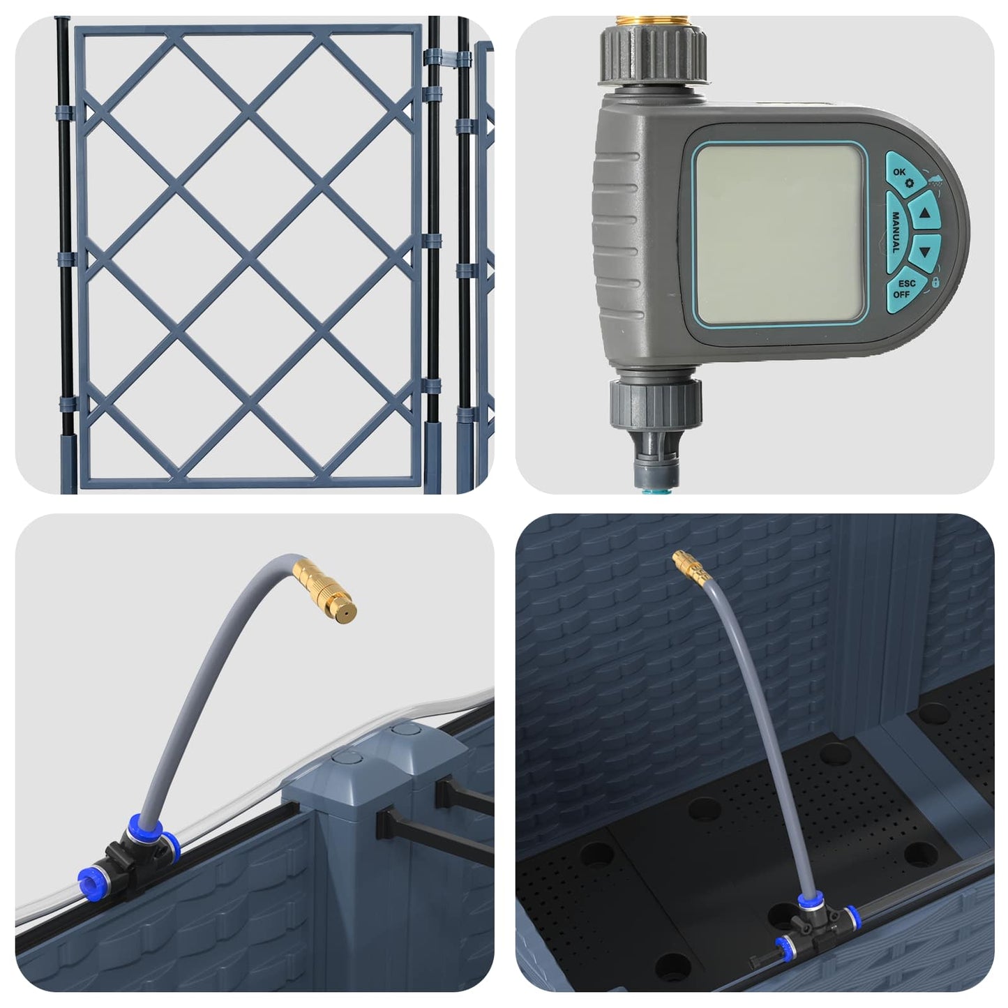 Vaso de Jardim Cinzeto 120 x 120 x 142 cm Aço