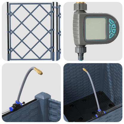 Vaso de Jardim Cinzeto 40 x 40 x 142 cm Aço