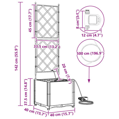 Vaso de Jardim Cinzeto 40 x 40 x 142 cm Aço
