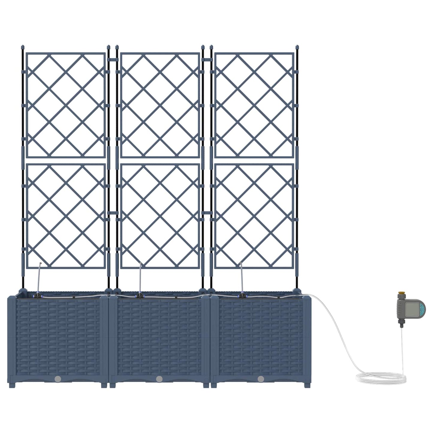 Vaso de Jardim 5 pcs Cinzeto 120 x 120 x 142 cm Aço