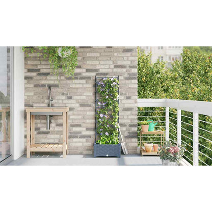 Jardineira com Treliça Cinzento-claro 40 x 40 x 125.5 cm PP
