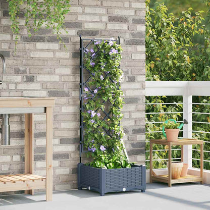Jardineira com Treliça Cinzento-claro 40 x 40 x 125.5 cm PP