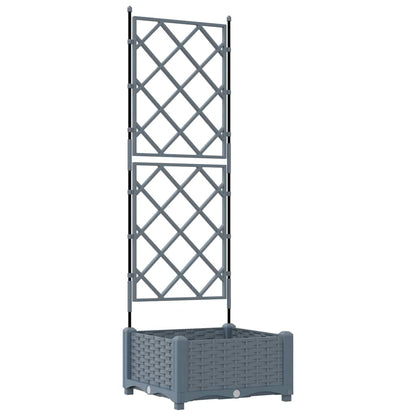 Jardineira com Treliça Cinzento-claro 40 x 40 x 125.5 cm PP
