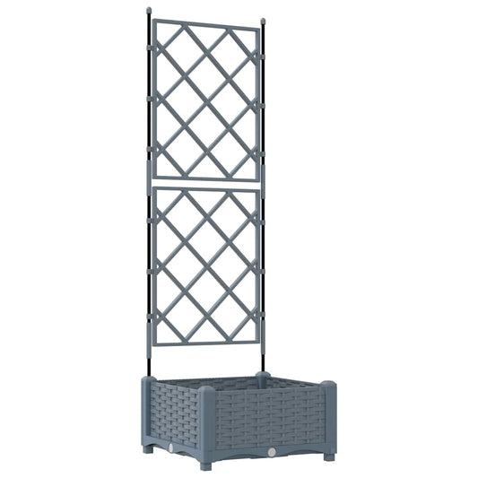 Jardineira com Treliça Cinzento-claro 40 x 40 x 125.5 cm PP