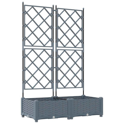 Jardineira com Treliça 2 pcs Cinzento-claro 80 x 40 x 125.5 cm