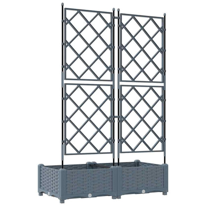 Jardineira com Treliça 2 pcs Cinzento-claro 80 x 40 x 125.5 cm