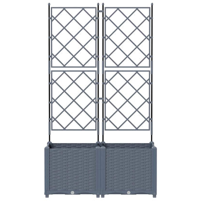 Jardineira com Treliça 2 pcs Cinzento-claro 80 x 40 x 143 cm PP