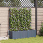 Jardineira com Treliça 3 pcs Cinzento-claro 120 x 40 x 143 cm