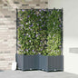 Jardineira com Treliça 3 pcs Cinzento-claro 80 x 80 x 143 cm PP