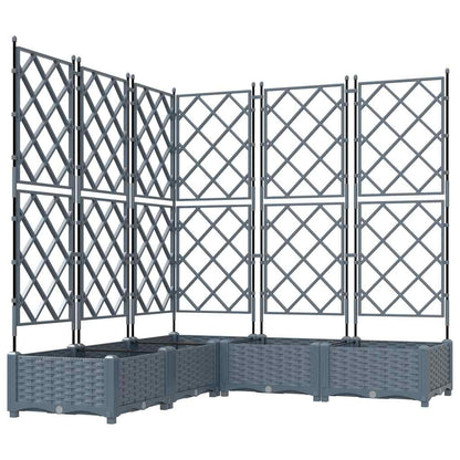 Jardineira com Treliça 5 pcs Cinzento-claro