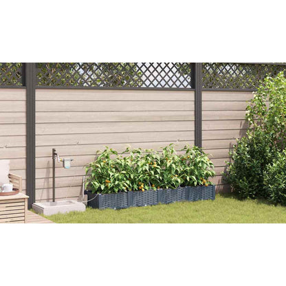Vasos de Jardim Cinzento-claro 160 x 40 x 22 cm Aço