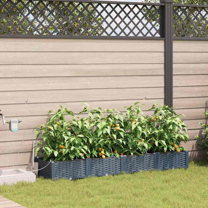 Vasos de Jardim Cinzento-claro 160 x 40 x 22 cm Aço