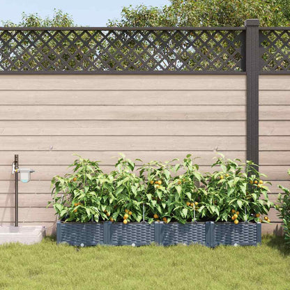 Vasos de Jardim Cinzento-claro 160 x 40 x 22 cm Aço