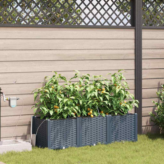 Vasos de Jardim Cinzento-claro 120 x 40 x 37.5 cm Aço