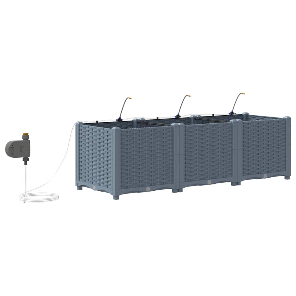 Vasos de Jardim Cinzento-claro 120 x 40 x 37.5 cm Aço