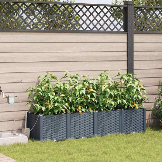 Vasos de Jardim Cinzento-claro 160 x 40 x 37.5 cm Aço
